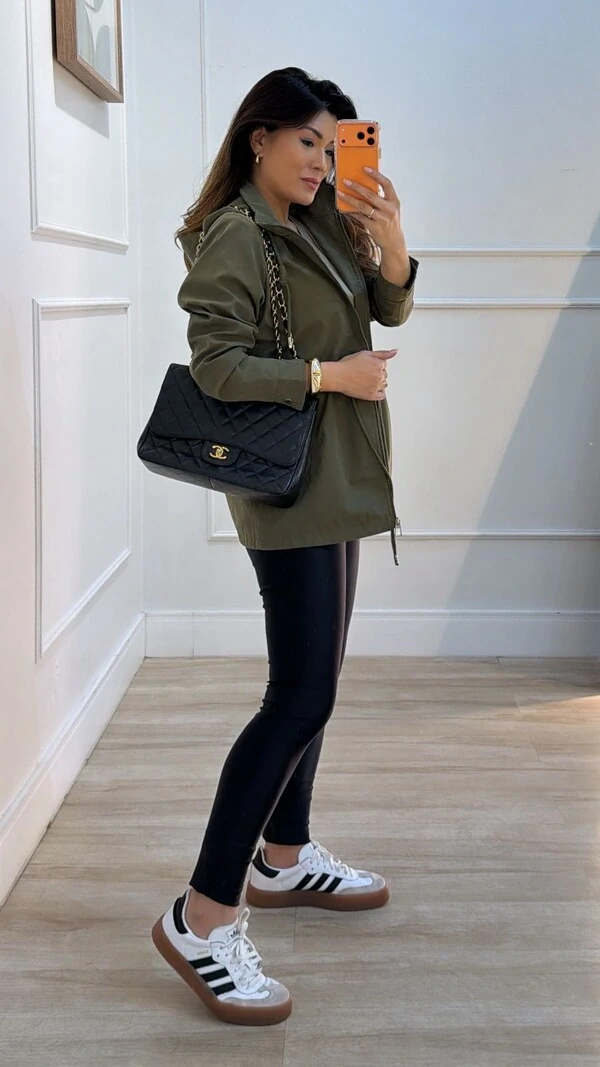 Parka Casaco Aveludado Marie Capuz Removível