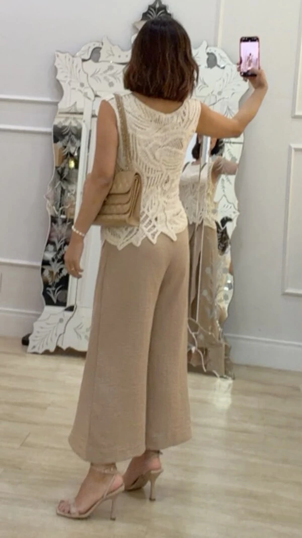 Blusa Regata Tricot Cindy Gola Canoa