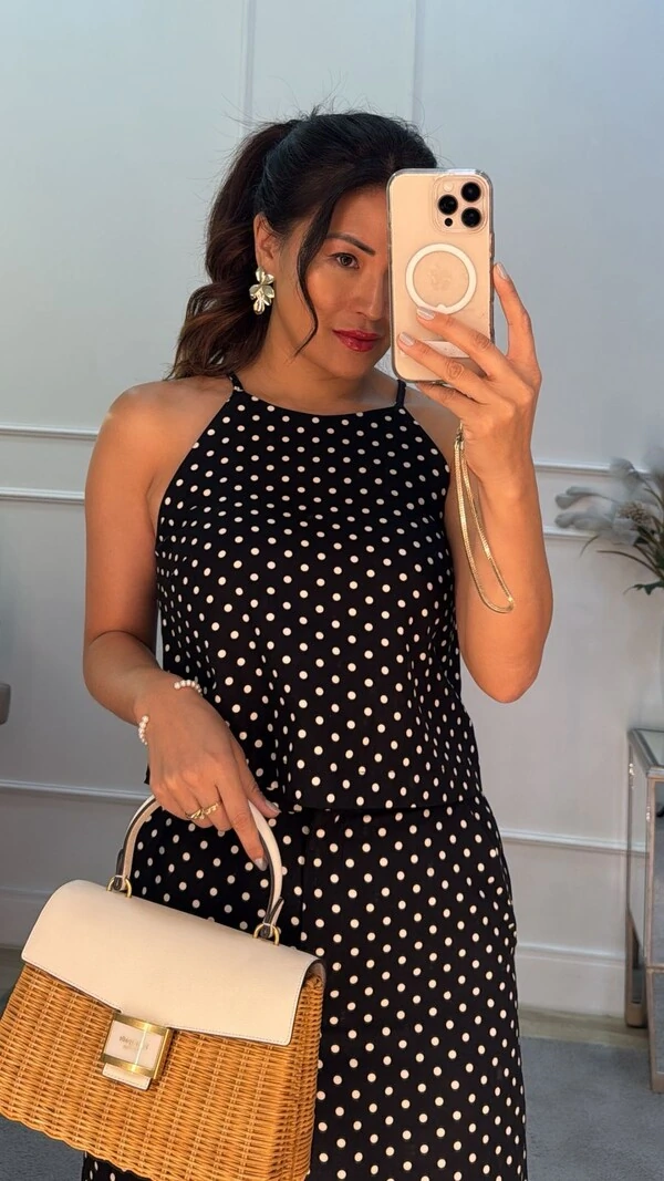Blusa Regata Poá Maira Alças Finas