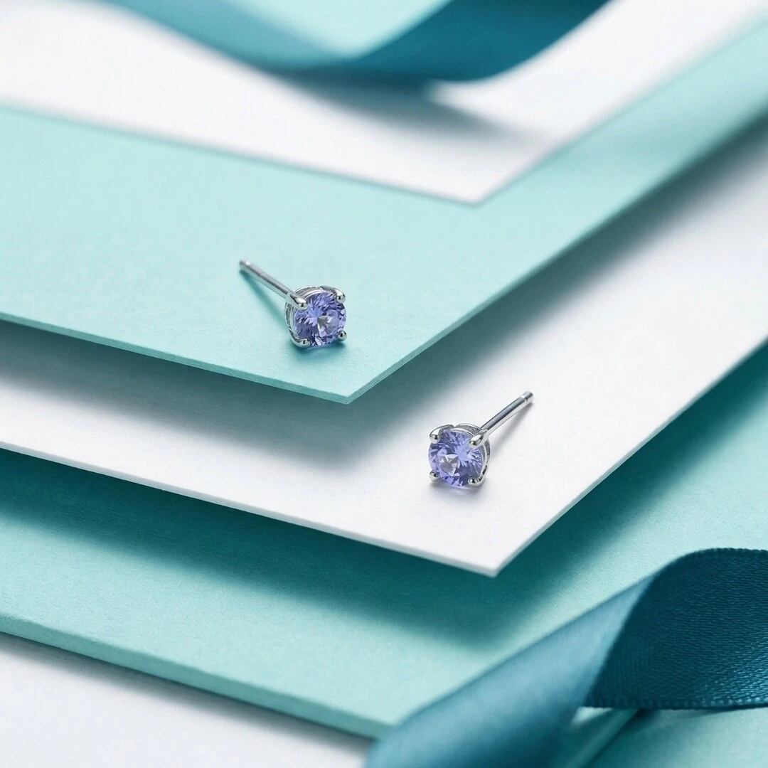 FotoBrinco Ponto de Luz 4 MM Zircônia Tanzanita Prata 925