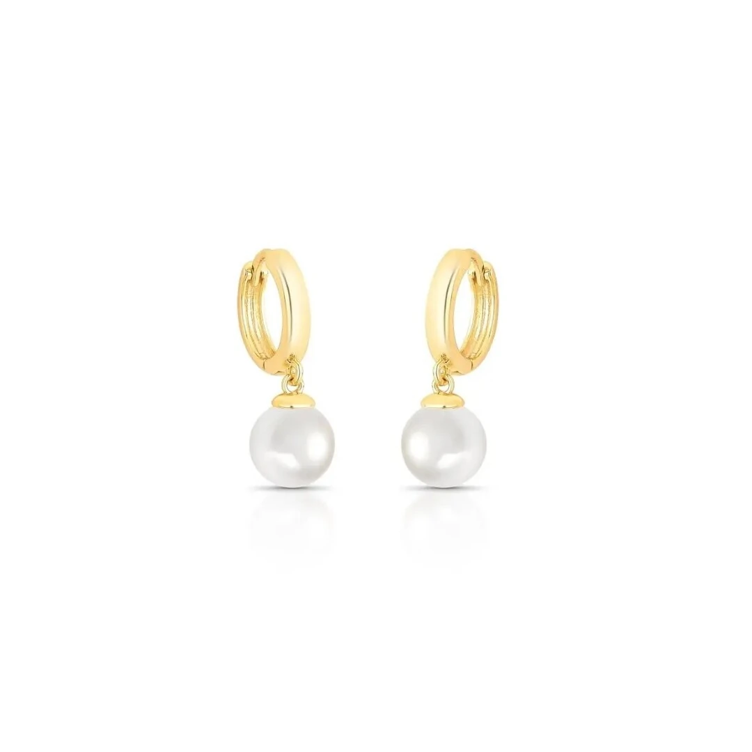 FotoArgola Mel com Pêndulo de Pérola Shell Banho de Ouro 18K