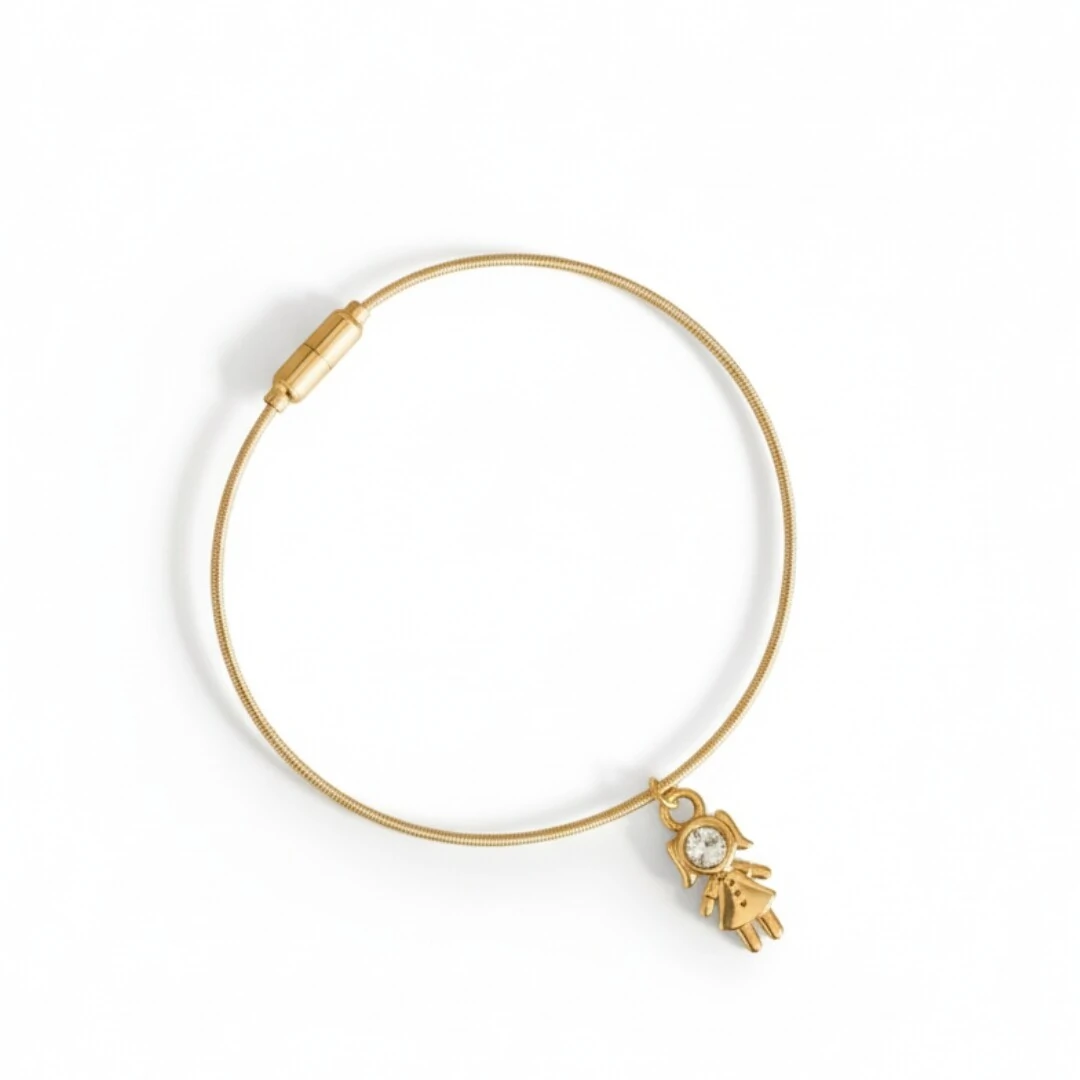 FotoPulseira Corda de Violão Menina Banho de Ouro 18 K