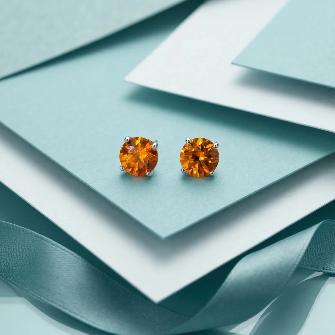 FotoBrinco Solitário 6 MM Aperol Prata 925