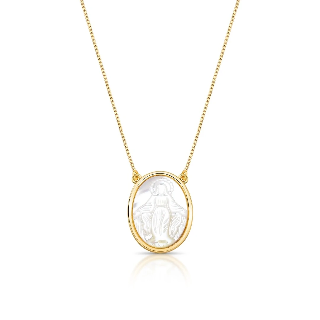 FotoColar Minimalista Nossa Senhora das Graças G Banho de Ouro 18 K