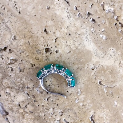 Foto Falso Piercing Esmeralda Colombiana Prata 925