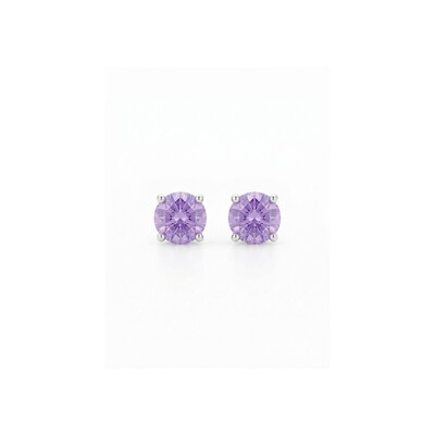 FotoBrinco Solitário 6 MM Lavanda Prata 925