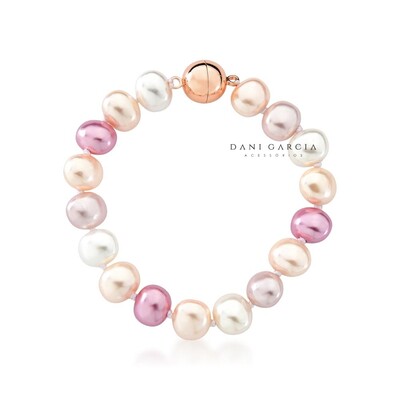 Foto Pulseira Pérolas Coloridas Rosê