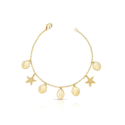Foto Pulseira Concha, Búzios e Estrela Banho de Ouro 18 K