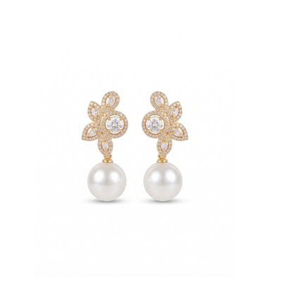 FotoBrinco Pérola Shell Gotas Nádia Banho de Ouro 18 K