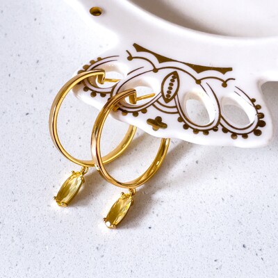 Foto Argola Navete M Amarelo Banho de Ouro 18 K