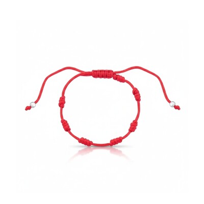 Foto Pulseira 7 Nós Trançada Fio Encerado Prata 925