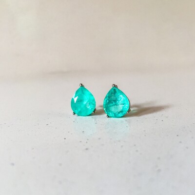 Foto Brinco Gota Turmalina Fusion em Ródio Branco