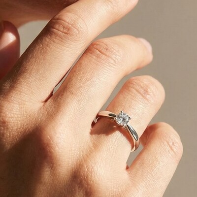 FotoAnel Solitário Moissanite 4 MM Prata 925