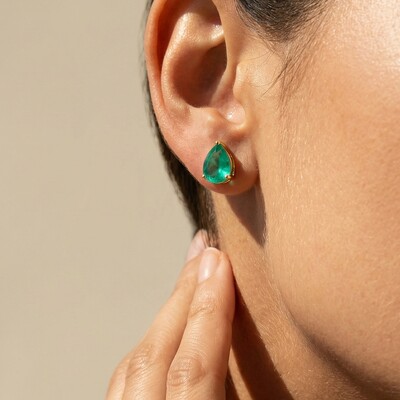 FotoBrinco Gota Turmalina Fusion em Ródio Branco