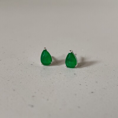 FotoBrinco Gotinha Esmeralda Fusion Prata 925