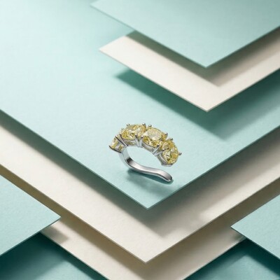 Foto Falso Piercing Yellow Fancy Prata 925