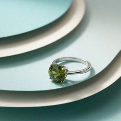 Foto Anel Solitário 10 MM Prata 925