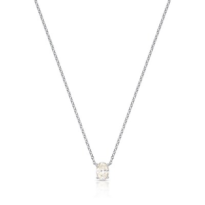 Foto Colar Oval Moissanite 7.5 MM Prata 925
