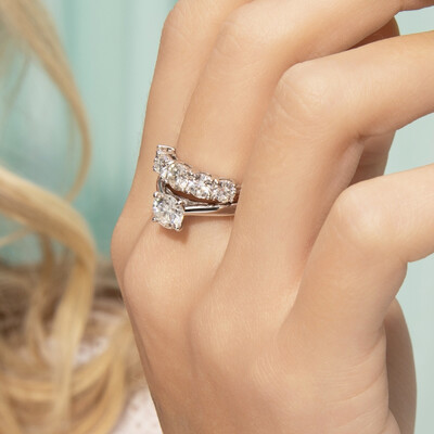 FotoAnel Solitário Moissanite 6,5 MM Prata 925