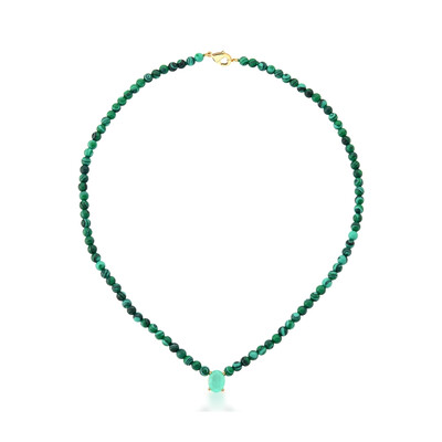 FotoGargantilha Malaquita Brisa Banho de Ouro 18 K