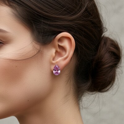 FotoBrinco Gota Kunzita Prata 925