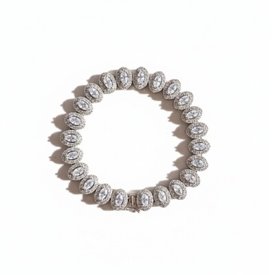 Foto Pulseira Ovais Luxo Rodio Branco