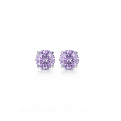 FotoBrinco Solitário 8 MM Lavanda Prata 925