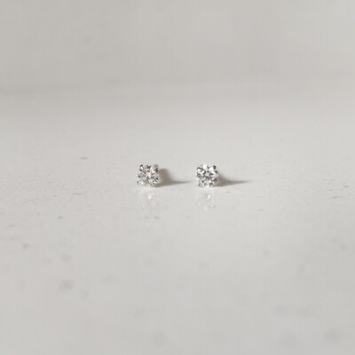 Foto Brinco Ponto de Luz Moissanite 3 MM Prata 925