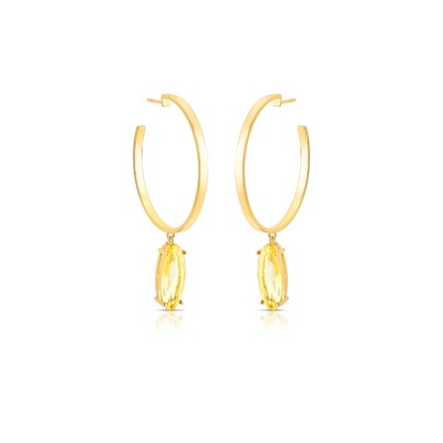 Foto Argola Navete G Amarelo Banho de Ouro 18 K