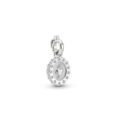 Foto Pingente Sagrado Coração de Maria com Zircônias | Prata 925 com Ródio | 1 cm × 1,2 cm