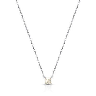 Foto Colar Quadrado Moissanite 5 MM Prata 925