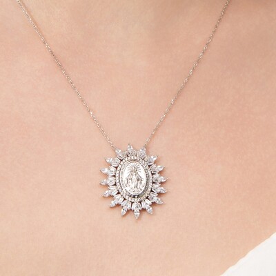 FotoColar Nossa Senhora das Graças Navetes Prata 925