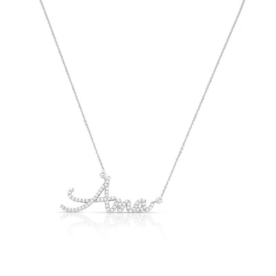 Foto Gargantilha de Moissanite Nome Personalizado até 4 Letras Prata Rodinada 40cm