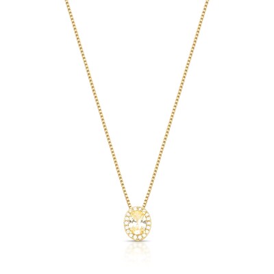 Foto Colar Oval Citrino Banho de Ouro 18 K