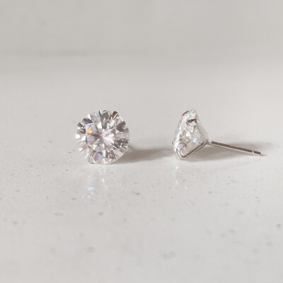 FotoBrinco Ponto de Luz Moissanite 10 MM Prata 925