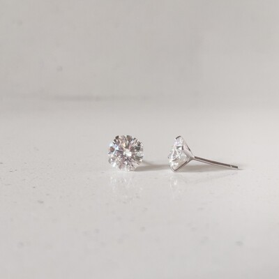 FotoBrinco Ponto de Luz Moissanite 8 MM Prata 925