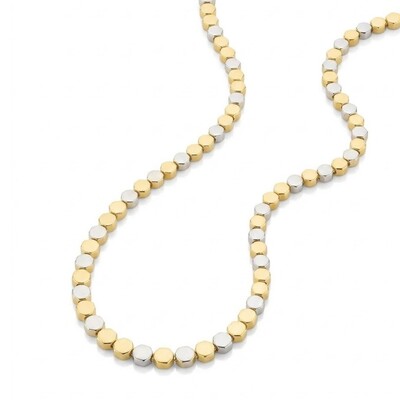 Foto Colar Choker Mix de Banhos Geometric Shape Ródio Branco e Ouro