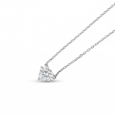 Foto Colar Coração Moissanite Ice Cut 8mm | Prata 925 | 2ct | Corrente Regulável 40–50cm