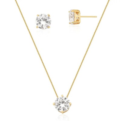 Foto Conjunto Ponto de Luz 10 MM Duda Banho de Ouro 18 K