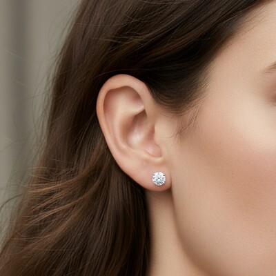 FotoBrinco Solitário 6 MM Duda Ródio Branco