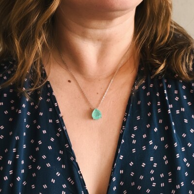 FotoColar Gota Turmalina Fusion Ródio Branco