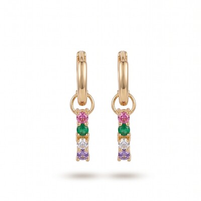 Foto Brinco Argola Ear Bling Colors Banho de Ouro 18k