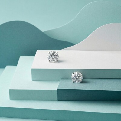 FotoBrinco Solitário Moissanite Rosa dos Ventos 6,5 mm Prata 925