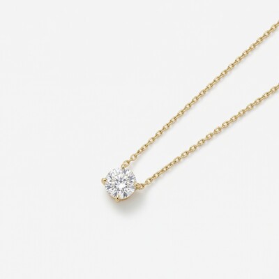 Foto Colar Solitário Moissanite Rose Cut 8mm | Prata com Banho de Ouro 18k | 4ct | Corrente Regulável 40–