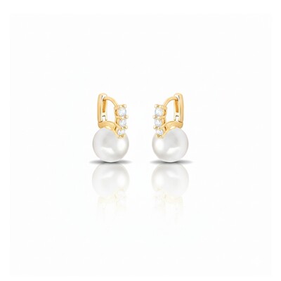 Foto Argola Kelly Pérola Shell Banho de Ouro 18 K