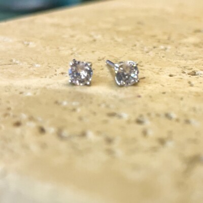 Foto Brinco Ponto de Luz Zircônia 4 MM Prata 925