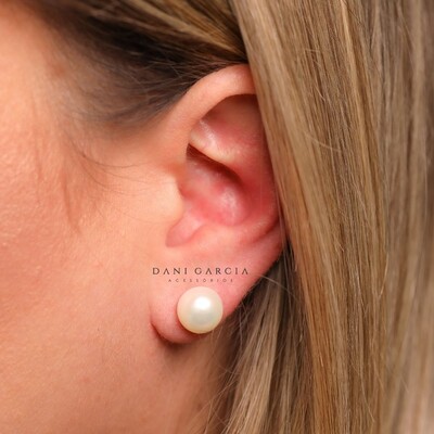 Foto Brinco Pérola de Água Doce G Prata 925