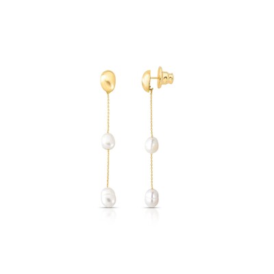 FotoBrinco Pêndulo Pérolas Banho de Ouro 18 K