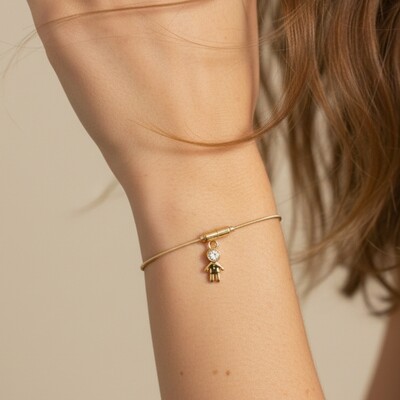 FotoPulseira Corda de Violão Menino Banho de Ouro 18 K