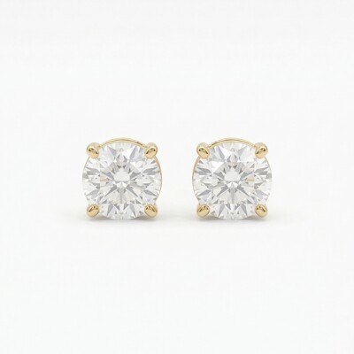 Foto Brinco Solitário Moissanite Rose Cut 8mm | Ouro 18k | GRA